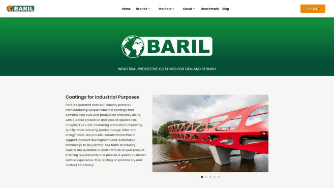 Baril Coatings USA Website Screenshot